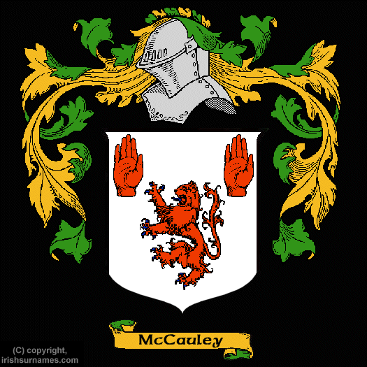 McCauley Family Crest, Click Here to get Bargain McCauley Coat of Arms Gifts