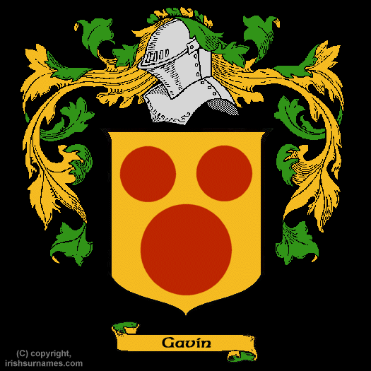 Gavin coat of arms and Gavin family history