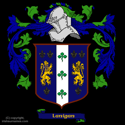 Lanigan Coat of Arms, Family Crest - Click here to view