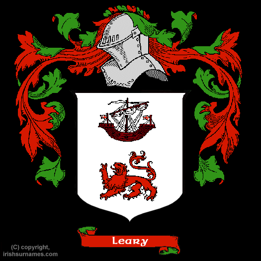 Leary Coat of Arms, Family Crest - Click here to view
