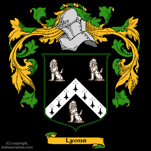 Lyons Coat of Arms, Family Crest - Click here to view