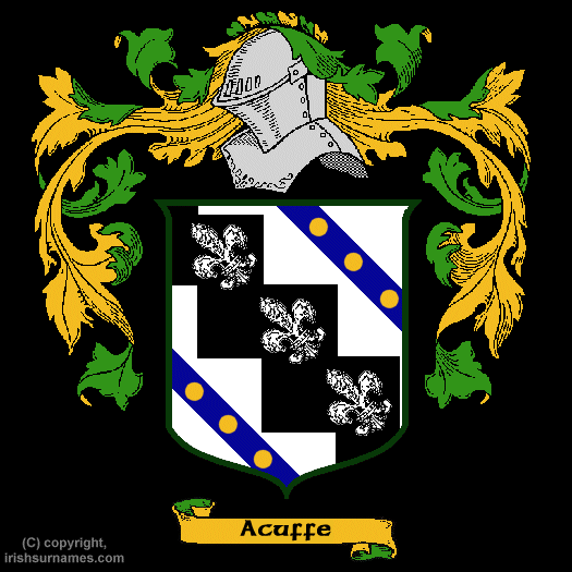 Acuffe Family Crest, Click Here to get Bargain Acuffe Coat of Arms Gifts