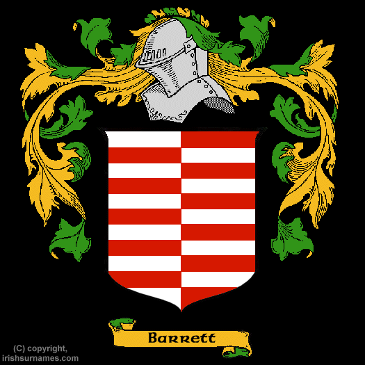 Barrett Family Crest, Click Here to get Bargain Barrett Coat of Arms Gifts