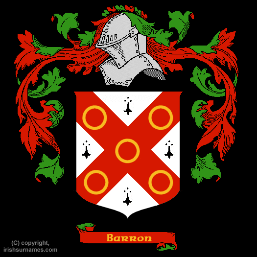 Barron Family Crest, Click Here to get Bargain Barron Coat of Arms Gifts