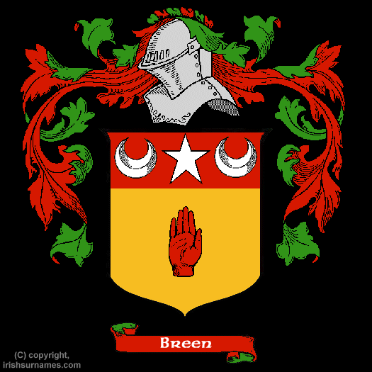Breen Coat of Arms, Family Crest - Click here to view