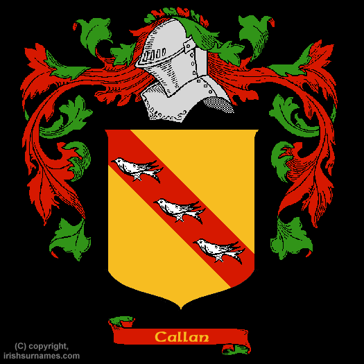 Callan Coat of Arms, Family Crest - Click here to view