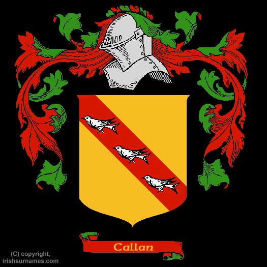 Callan Family Crest, Click Here to get Bargain Callan Coat of Arms Gifts