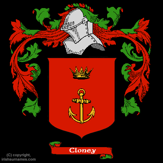 Cloney Family Crest, Click Here to get Bargain Cloney Coat of Arms Gifts