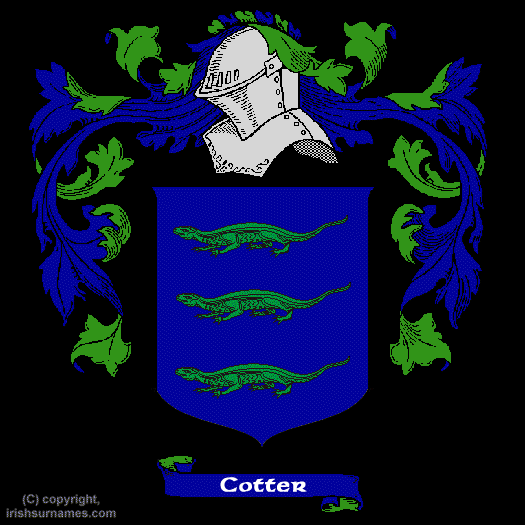 Cotter Family Crest, Click Here to get Bargain Cotter Coat of Arms Gifts