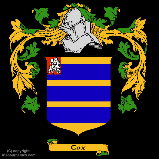 Cox Coat of Arms, Family Crest - Click here to view
