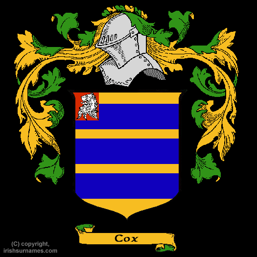 Cox Family Crest, Click Here to get Bargain Cox Coat of Arms Gifts