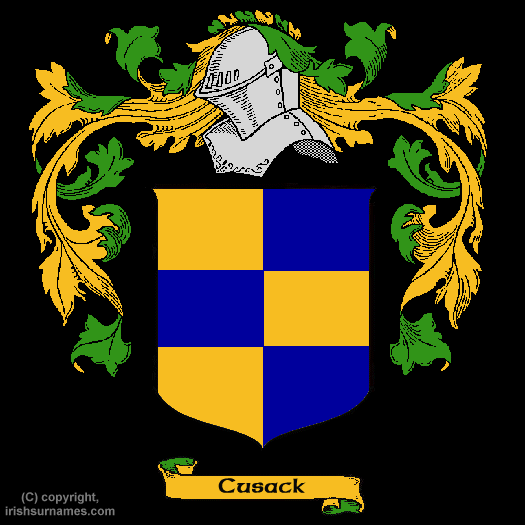 Cusack Coat of Arms, Family Crest - Click here to view
