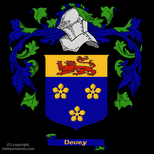 Devey Family Crest, Click Here to get Bargain Devey Coat of Arms Gifts