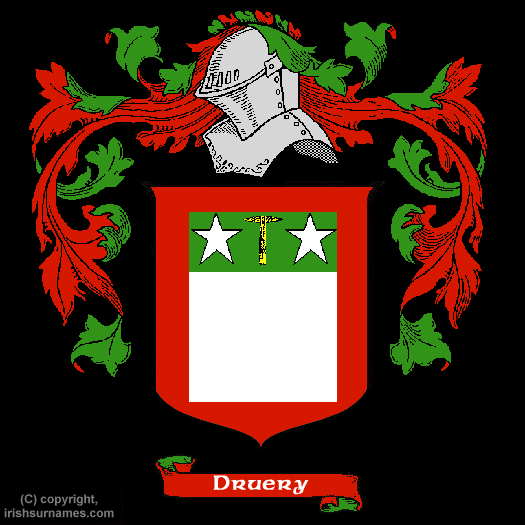 Druery Family Crest, Click Here to get Bargain Druery Coat of Arms Gifts