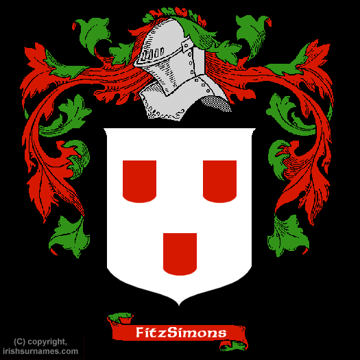 Fitzsimons Coat of Arms, Family Crest - Click here to view