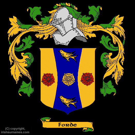 Forde Coat of Arms, Family Crest - Click here to view