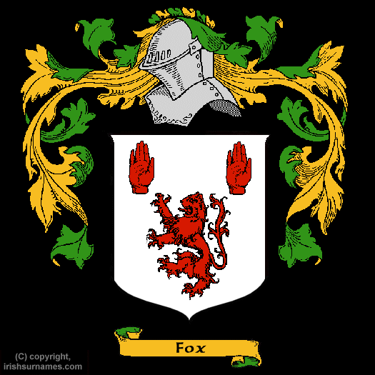 Fox Family Crest, Click Here to get Bargain Fox Coat of Arms Gifts