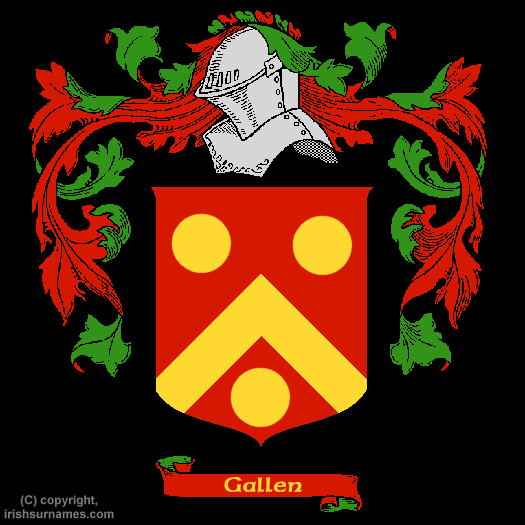 Gallen Coat of Arms, Family Crest - Click here to view