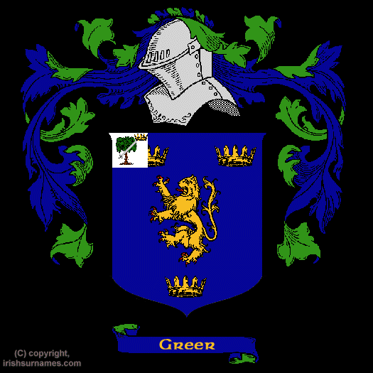 Greer Coat of Arms, Family Crest - Click here to view