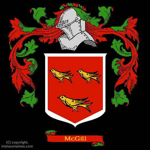 Mcgill Family Crest, Click Here to get Bargain Mcgill Coat of Arms Gifts