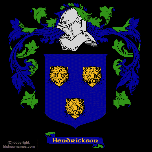 Hendrickson Coat of Arms, Family Crest - Click here to view