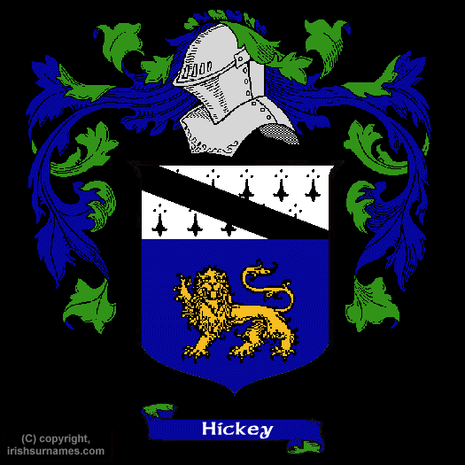 Hickey Coat of Arms, Family Crest - Click here to view
