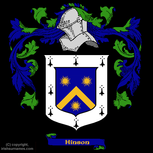 Hinson Coat of Arms, Family Crest - Click here to view