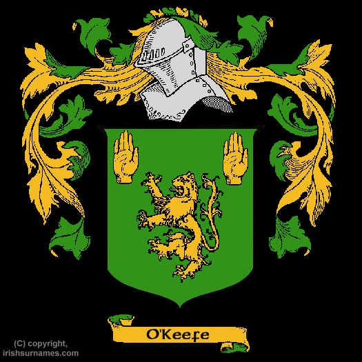 O'Keefe Family Crest, Click Here to get Bargain O'Keefe Coat of Arms Gifts