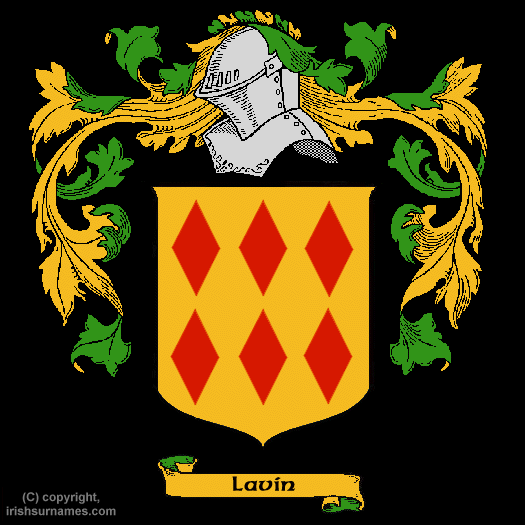 Lavin Coat of Arms, Family Crest - Click here to view