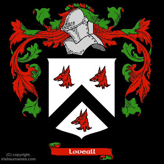 Loveall Coat of Arms, Family Crest - Click here to view