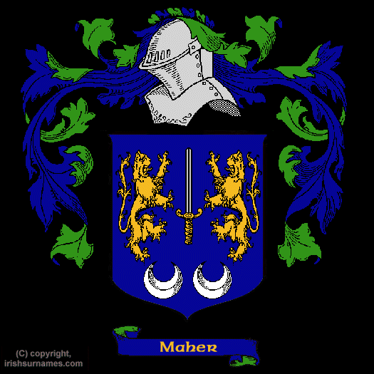 Maher Family Crest, Click Here to get Bargain Maher Coat of Arms Gifts