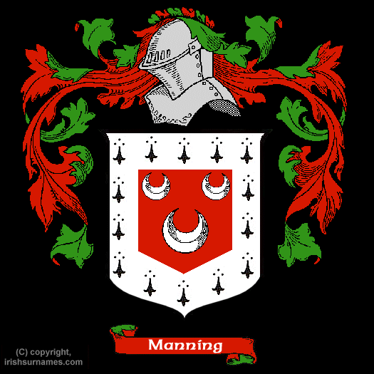 Manning Family Crest, Click Here to get Bargain Manning Coat of Arms Gifts