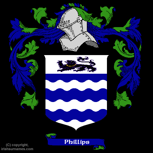 Phillips Coat of Arms, Family Crest - Click here to view