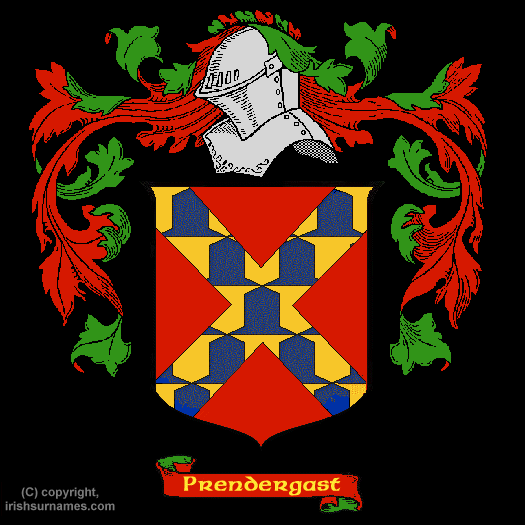 Prendergast Coat of Arms, Family Crest - Click here to view