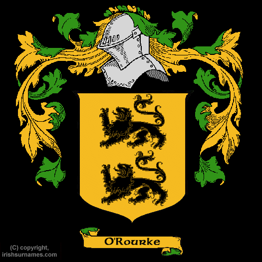 O'Rourke Family Crest, Click Here to get Bargain O'Rourke Coat of Arms Gifts