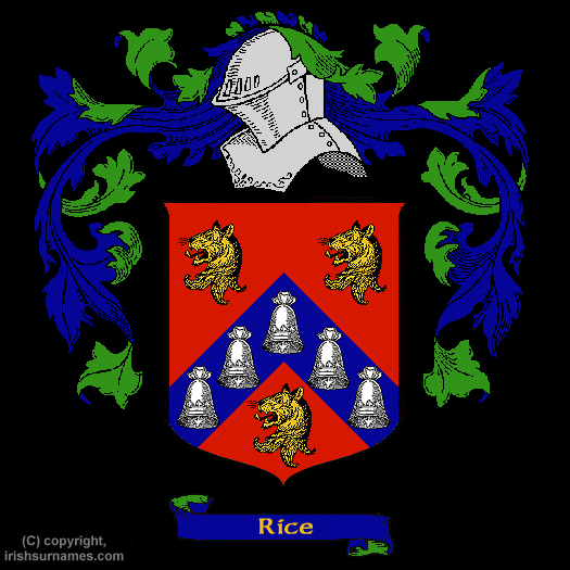 Rice Coat of Arms, Family Crest - Click here to view