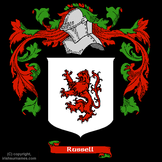 Russell Coat of Arms, Family Crest - Click here to view