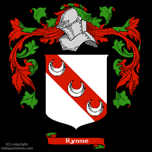 Rynne Coat of Arms, Family Crest - Click here to view