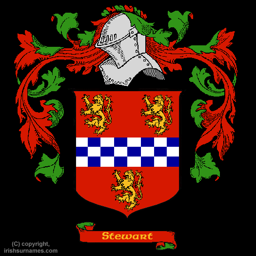 Stewart Family Crest, Click Here to get Bargain Stewart Coat of Arms Gifts