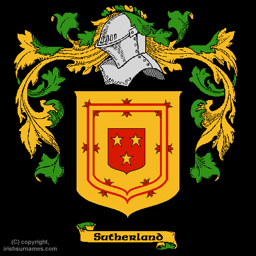 Sutherland Family Crest, Click Here to get Bargain Sutherland Coat of Arms Gifts