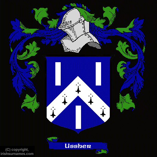 Ussher Family Crest, Click Here to get Bargain Ussher Coat of Arms Gifts